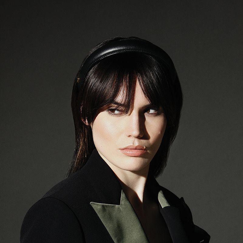 Black Leather Puffed Headband